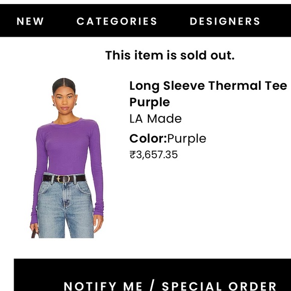 LA Made Long Sleeve Thermal - Purple - Picture 2 of 5